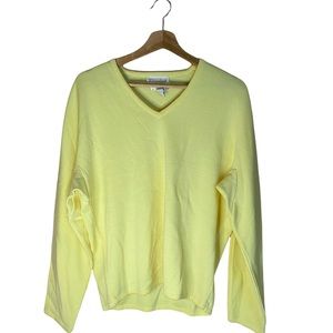 Vintage Andreno Argenti Yellow V-Neck Acrylic & Wool Golf Sweater